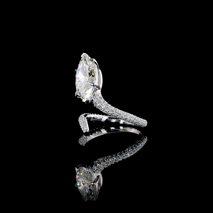 5.84 CTTW Marquise Lab Grown Diamond Solitaire Diamond Shank Ring Sz. 6.5 (F Color and VS1 Clarity)