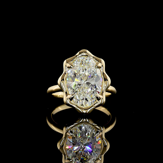 5.06 CT Oval Lab Grown Diamond Solitaire Ring Sz. 6.5 (F Color and VS1 Clarity)