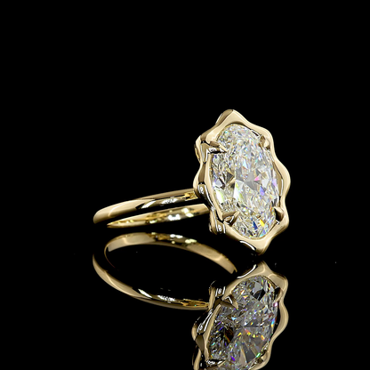 5.06 CT Oval Lab Grown Diamond Solitaire Ring Sz. 6.5 (F Color and VS1 Clarity)