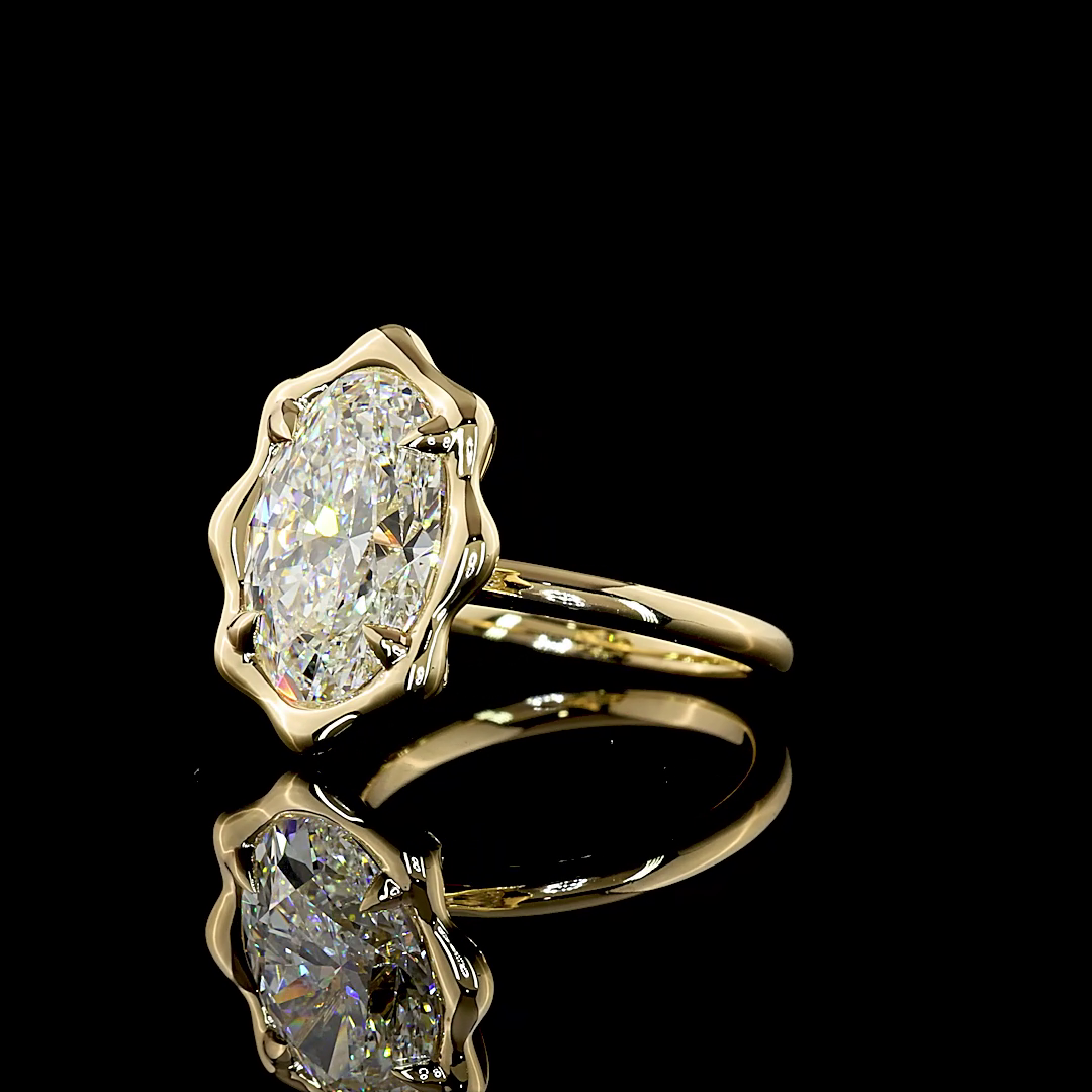 5.06 CT Oval Lab Grown Diamond Solitaire Ring Sz. 6.5 (F Color and VS1 Clarity)
