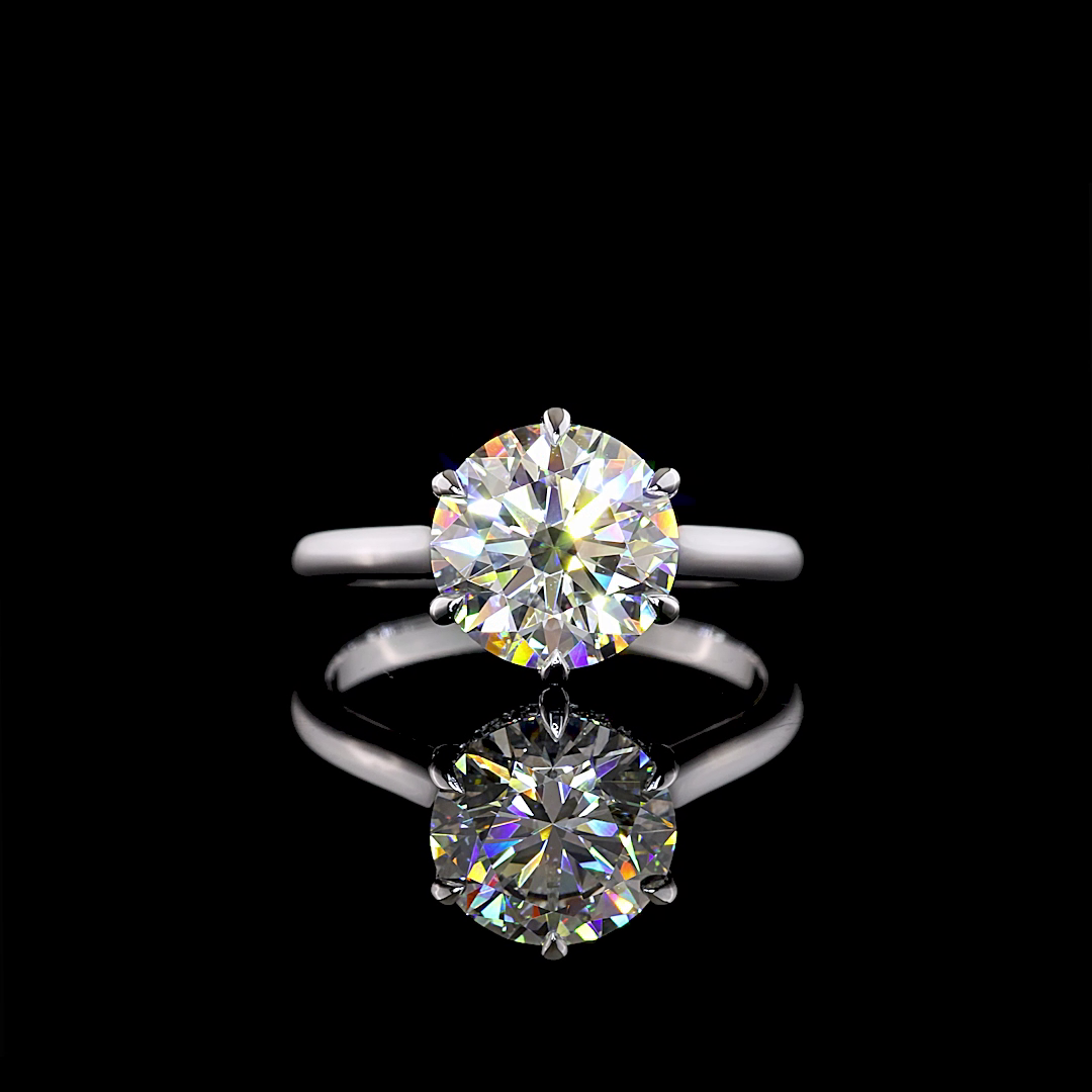 3.34 CTTW Round Lab Grown Diamond Hidden Halo Ring Sz. 7.5 (F Color and VVS2 Clarity)