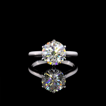 3.34 CTTW Round Lab Grown Diamond Hidden Halo Ring Sz. 7.5 (F Color and VVS2 Clarity)
