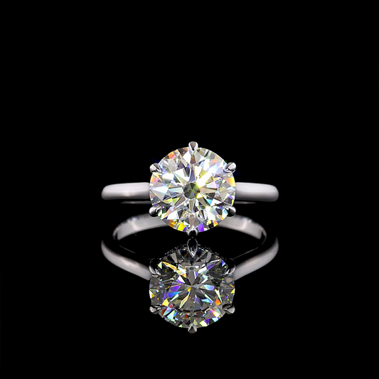 3.34 CTTW Round Lab Grown Diamond Hidden Halo Ring Sz. 7.5 (F Color and VVS2 Clarity)
