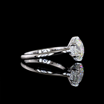3.34 CTTW Round Lab Grown Diamond Hidden Halo Ring Sz. 7.5 (F Color and VVS2 Clarity)