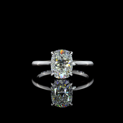 2.08 CTTW Cushion Brilliant Lab Grown Diamond Hidden Halo Ring Sz. 6.5 (E Color and VVS2 Clarity)