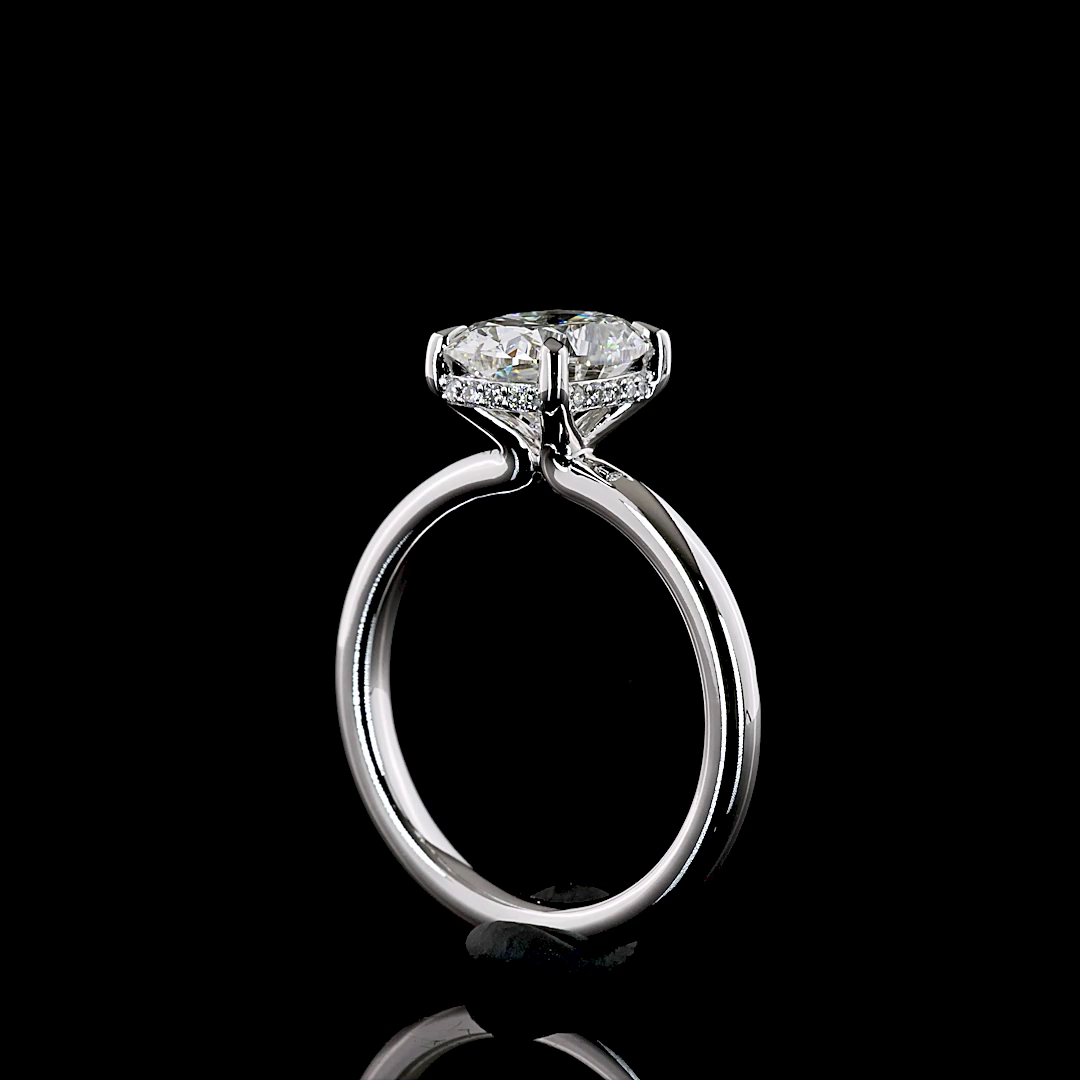 2.08 CTTW Cushion Brilliant Lab Grown Diamond Hidden Halo Ring Sz. 6.5 (E Color and VVS2 Clarity)