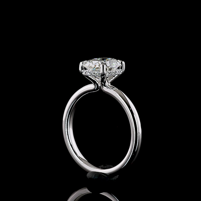 2.08 CTTW Cushion Brilliant Lab Grown Diamond Hidden Halo Ring Sz. 6.5 (E Color and VVS2 Clarity)