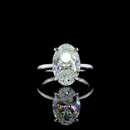 5.43 CTTW Oval Lab Grown Diamond Hidden Halo Ring Sz. 6.5 (F Color and VVS2 Clarity)