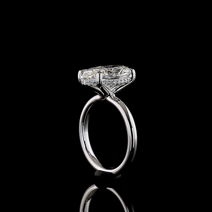 5.43 CTTW Oval Lab Grown Diamond Hidden Halo Ring Sz. 6.5 (F Color and VVS2 Clarity)