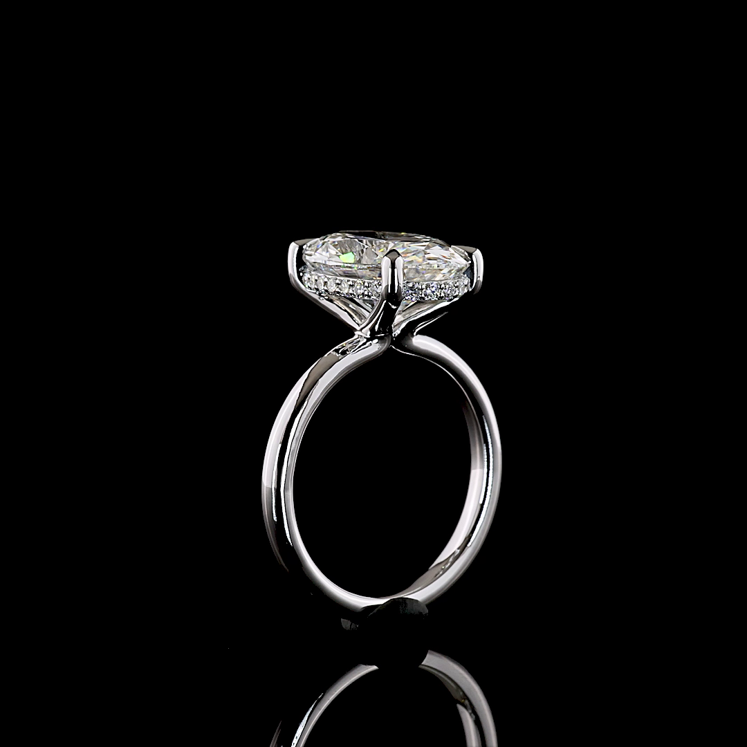 5.43 CTTW Oval Lab Grown Diamond Hidden Halo Ring Sz. 6.5 (F Color and VVS2 Clarity)