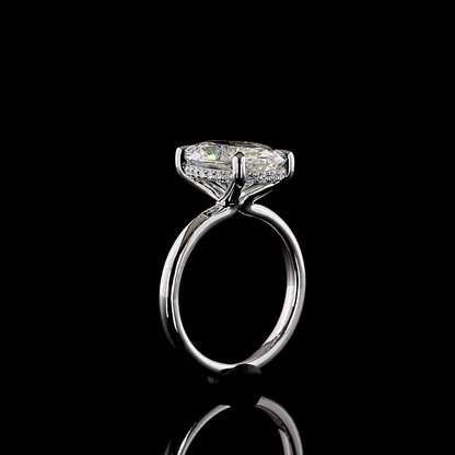 5.43 CTTW Oval Lab Grown Diamond Hidden Halo Ring Sz. 6.5 (F Color and VVS2 Clarity)