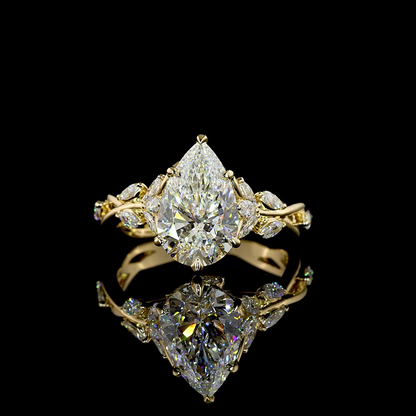 3.10 CTTW Pear Lab Grown Diamond Special Ring Sz. 6.5 (E Color and VVS2 Clarity)