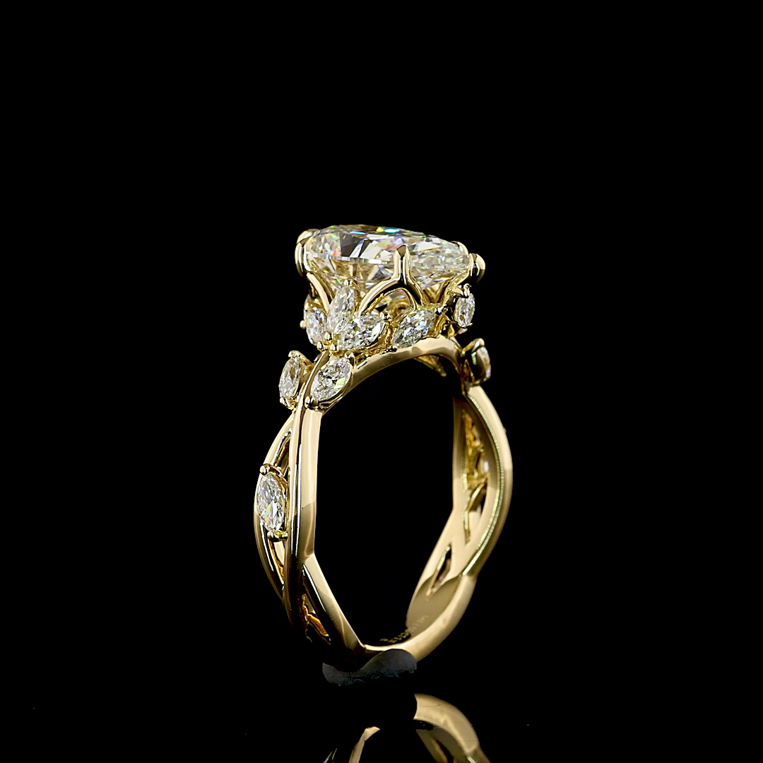3.10 CTTW Pear Lab Grown Diamond Special Ring Sz. 6.5 (E Color and VVS2 Clarity)