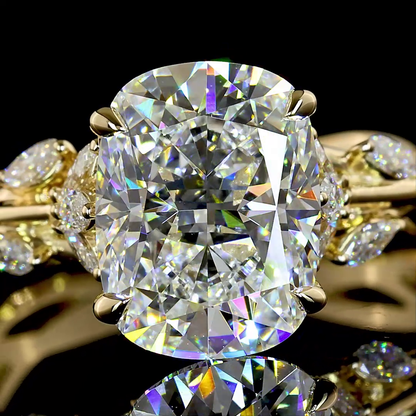 2.96 CTTW Cushion Brilliant Lab Grown Diamond Special Ring Sz. 6.5 (E Color and VVS2 Clarity)