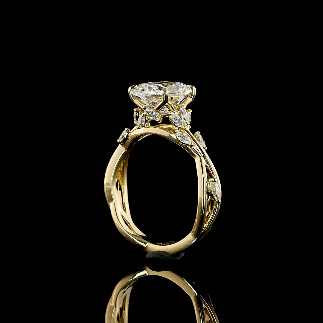 2.96 CTTW Cushion Brilliant Lab Grown Diamond Special Ring Sz. 6.5 (E Color and VVS2 Clarity)