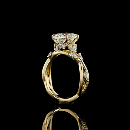 2.96 CTTW Cushion Brilliant Lab Grown Diamond Special Ring Sz. 6.5 (E Color and VVS2 Clarity)