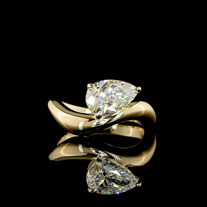 1.02 CT Pear Lab Grown Diamond Solitaire Ring Sz. 3.5 (E Color and VS1 Clarity)