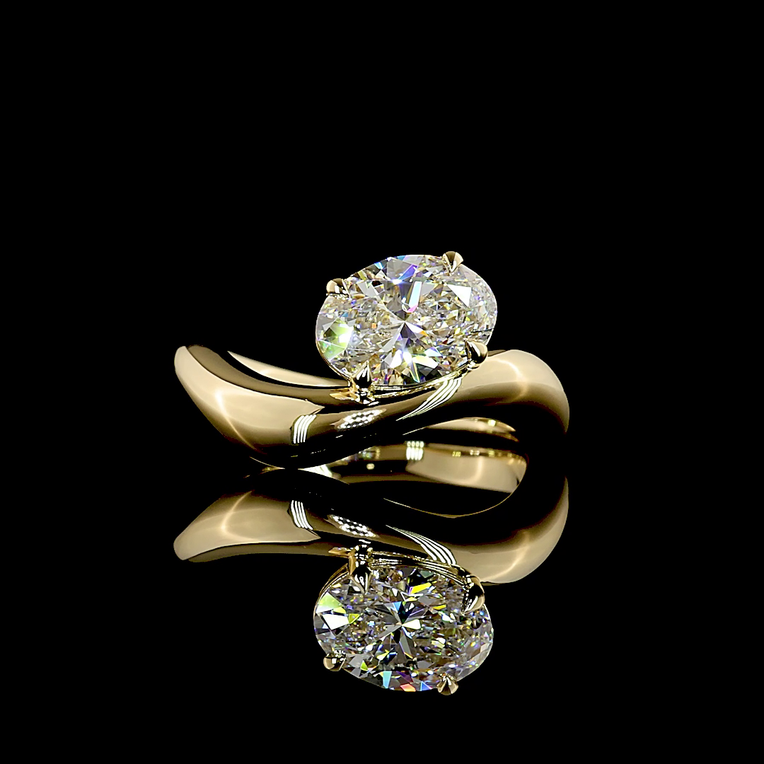 1.02 CT Oval Lab Grown Diamond Solitaire Ring Sz. 3.5 (E Color and VVS2 Clarity)