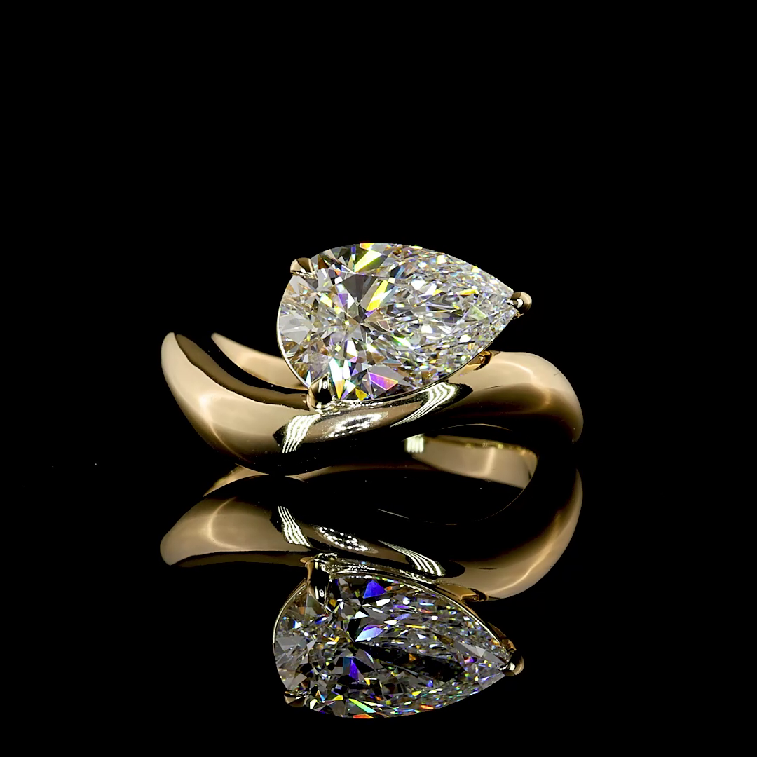 1.53 CT Pear Lab Grown Diamond Solitaire Ring Sz. 3.5 (D Color and VVS2 Clarity)