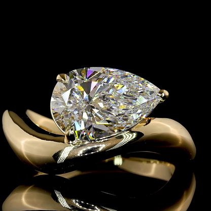 1.53 CT Pear Lab Grown Diamond Solitaire Ring Sz. 3.5 (D Color and VVS2 Clarity)