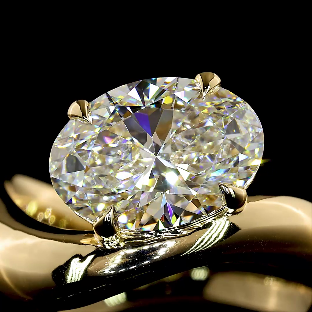 1.54 CT Oval Lab Grown Diamond Solitaire Ring Sz. 3.5 (E Color and VS1 Clarity)