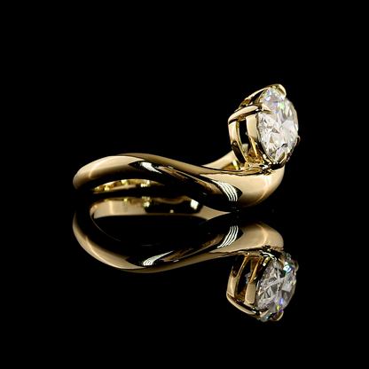 1.54 CT Oval Lab Grown Diamond Solitaire Ring Sz. 3.5 (E Color and VS1 Clarity)