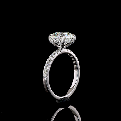 3.57 CTTW Round Lab Grown Diamond Hidden Halo Ring Sz. 6.5 (E Color and VVS2 Clarity)