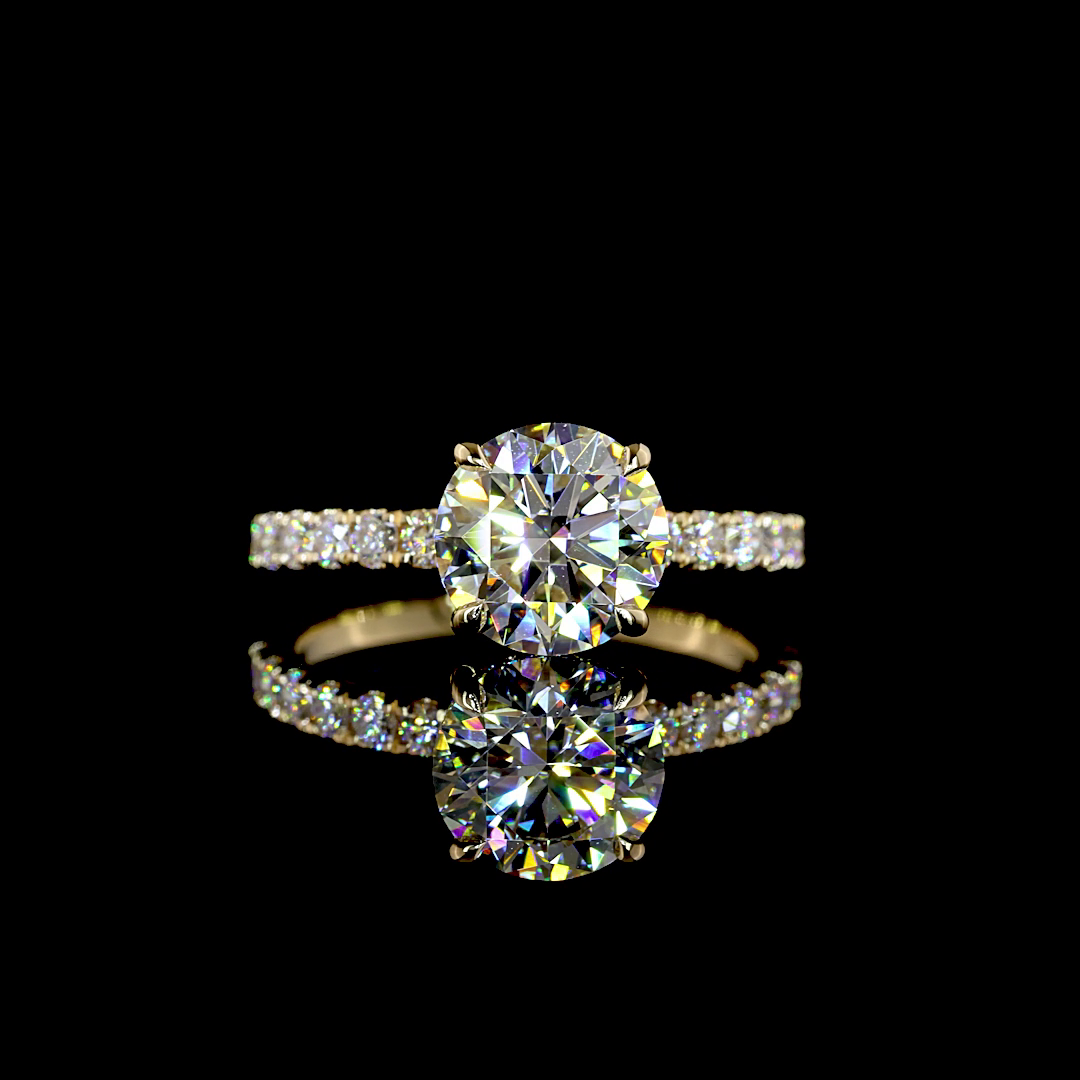 2.47 CTTW Round Lab Grown Diamond Hidden Halo Ring Sz. 6.5 (E Color and VS1 Clarity)