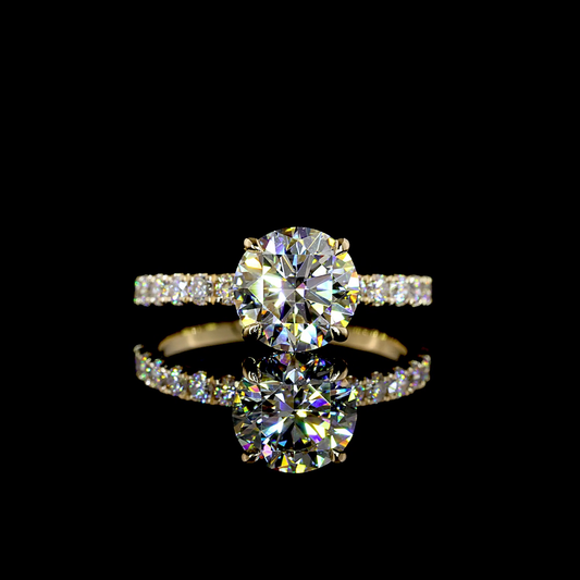 2.47 CTTW Round Lab Grown Diamond Hidden Halo Ring Sz. 6.5 (E Color and VS1 Clarity)
