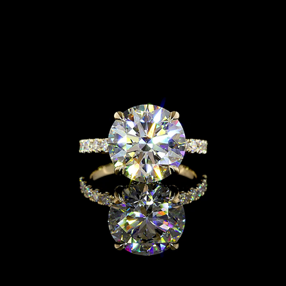 6.71 CTTW Round Lab Grown Diamond Hidden Halo Ring Sz. 6.5 (F Color and VVS2 Clarity)