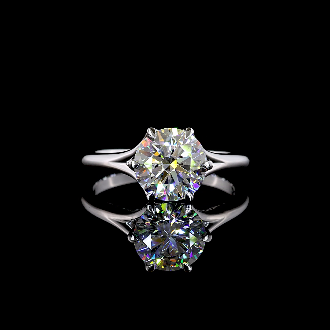 2.02 CT Round Lab Grown Diamond Solitaire Ring Sz. 6 (D Color and VVS1 Clarity)