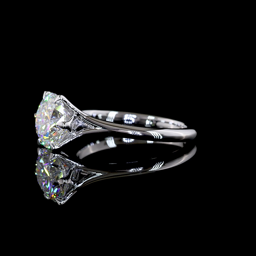 2.02 CT Round Lab Grown Diamond Solitaire Ring Sz. 6 (D Color and VVS1 Clarity)