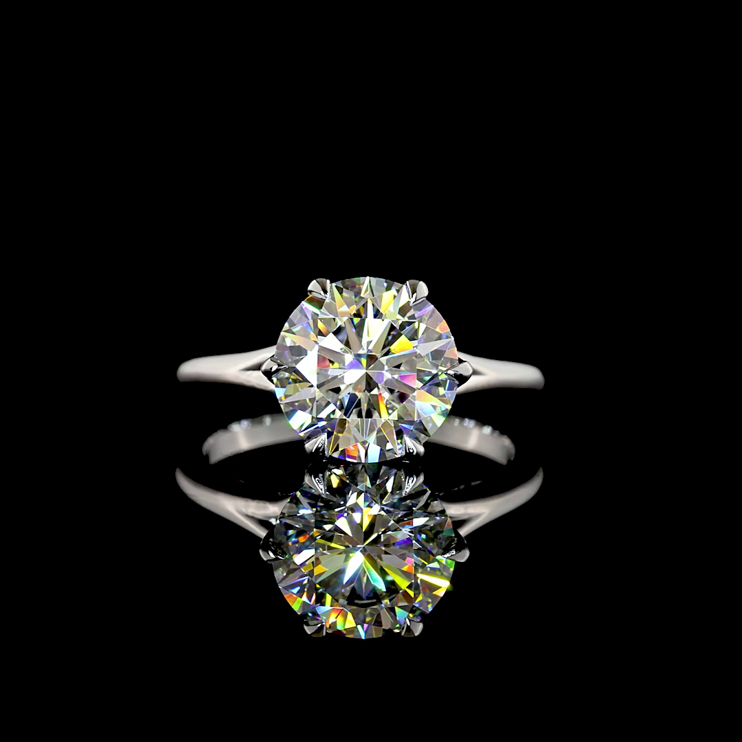 3.06 CT Round Lab Grown Diamond Solitaire Ring Sz. 6 (E Color and VVS2 Clarity)