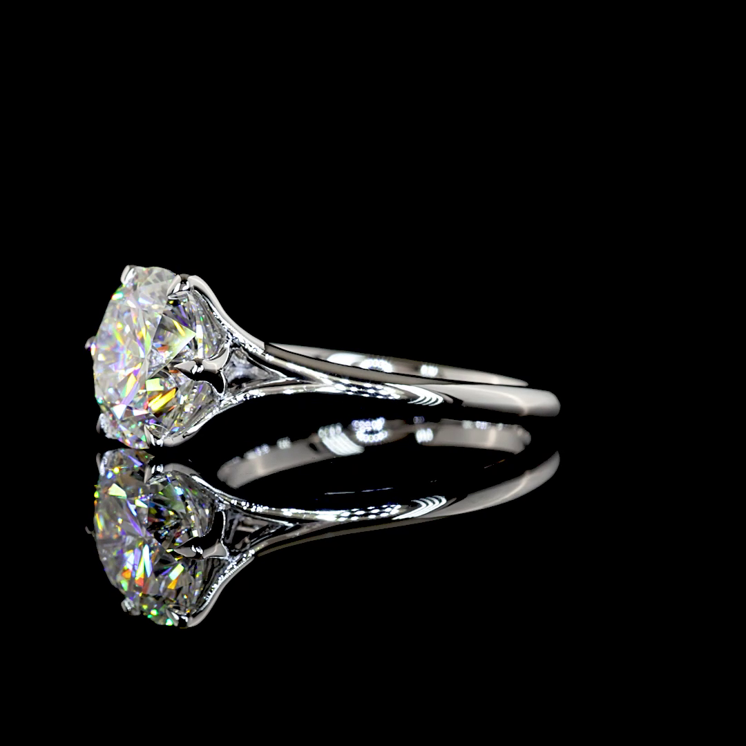 3.06 CT Round Lab Grown Diamond Solitaire Ring Sz. 6 (E Color and VVS2 Clarity)