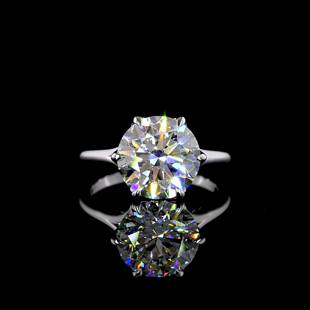 4.02 CT Round Lab Grown Diamond Solitaire Ring Sz. 6 (E Color and VVS2 Clarity)