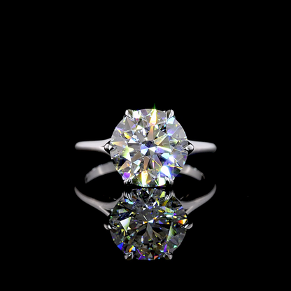 4.02 CT Round Lab Grown Diamond Solitaire Ring Sz. 6 (E Color and VVS2 Clarity)