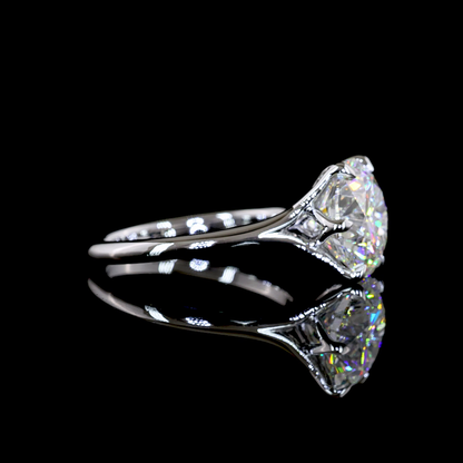 4.02 CT Round Lab Grown Diamond Solitaire Ring Sz. 6 (E Color and VVS2 Clarity)