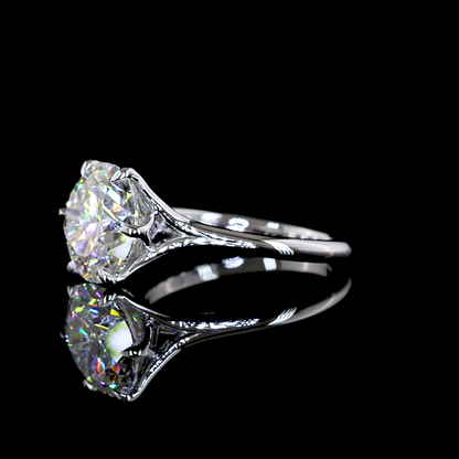 4.02 CT Round Lab Grown Diamond Solitaire Ring Sz. 6 (E Color and VVS2 Clarity)