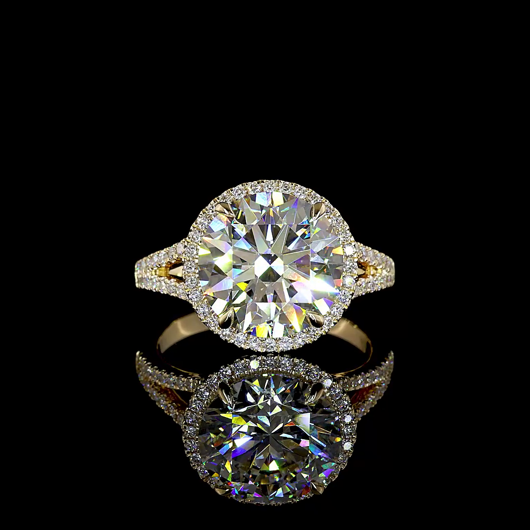 5.42 CTTW Round Lab Grown Diamond Split Shank Ring Sz. 6.5 (E Color and VVS2 Clarity)