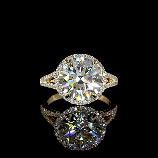 5.42 CTTW Round Lab Grown Diamond Split Shank Ring Sz. 6.5 (E Color and VVS2 Clarity)