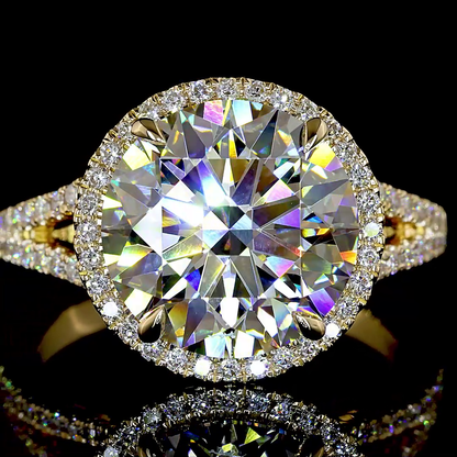 5.42 CTTW Round Lab Grown Diamond Split Shank Ring Sz. 6.5 (E Color and VVS2 Clarity)
