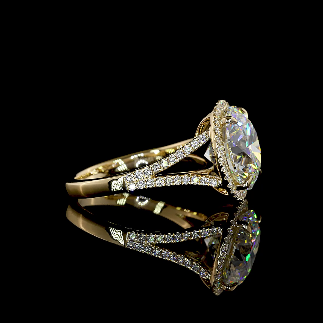 5.42 CTTW Round Lab Grown Diamond Split Shank Ring Sz. 6.5 (E Color and VVS2 Clarity)