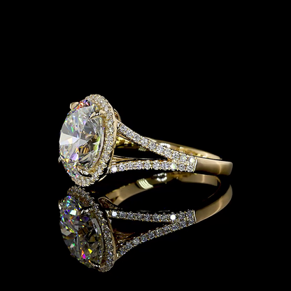 5.42 CTTW Round Lab Grown Diamond Split Shank Ring Sz. 6.5 (E Color and VVS2 Clarity)