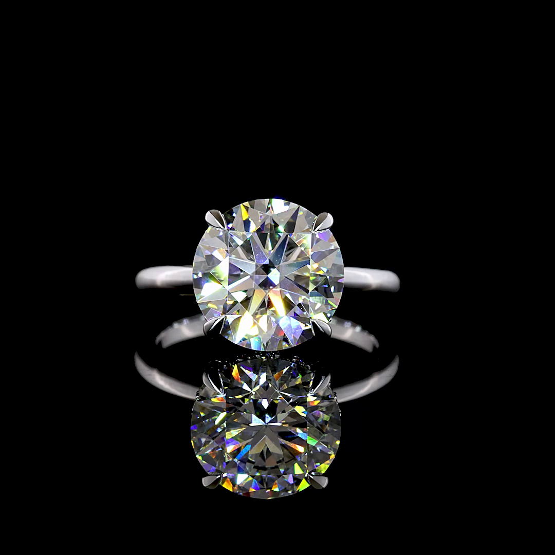 5.16 CTTW Round Lab Grown Diamond Hidden Halo Ring Sz. 6.5 (E Color and VVS2 Clarity)