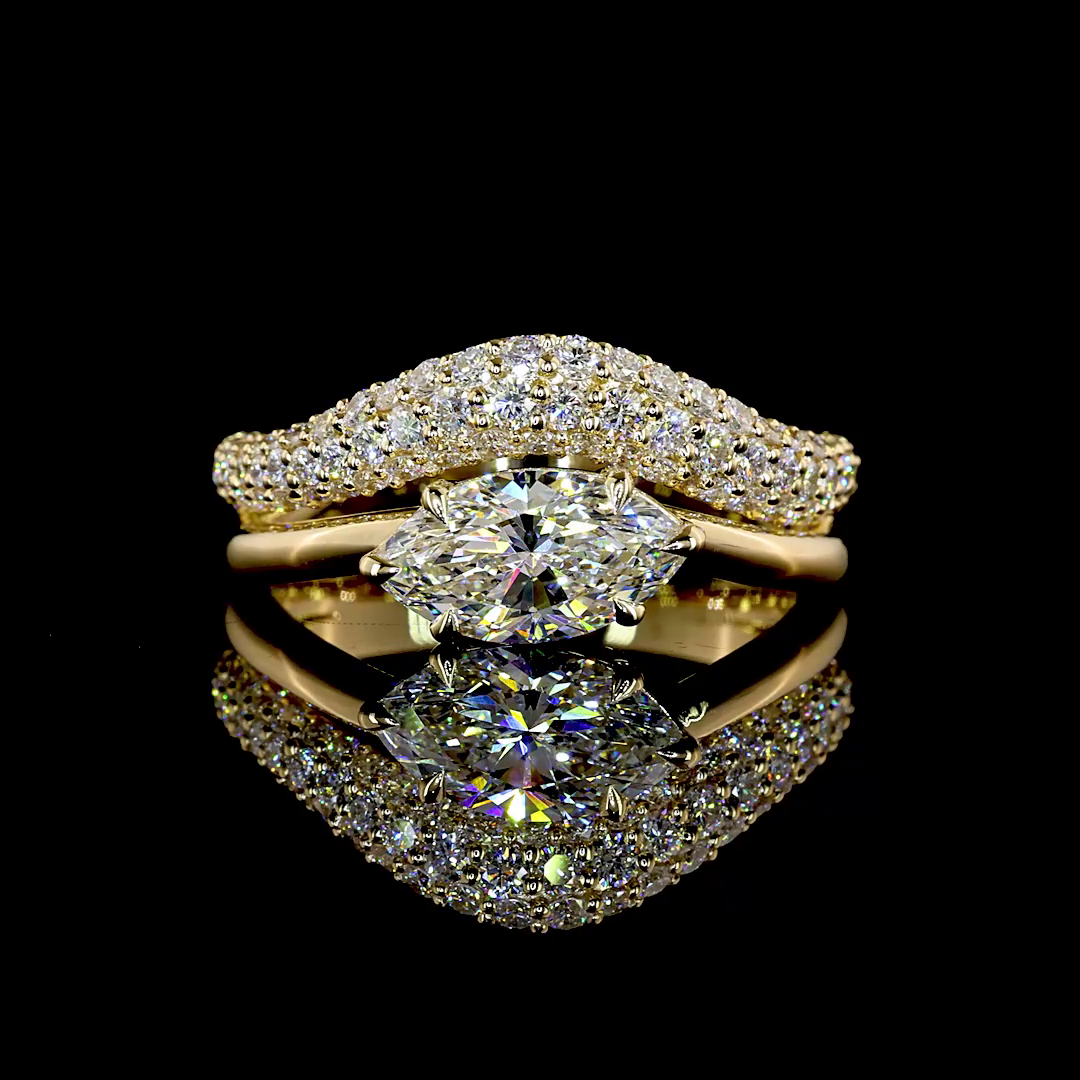 1.69 CTTW Marquise Lab Grown Diamond Solitaire Diamond Shank Ring Sz. 6.5 (E Color and VS1 Clarity)