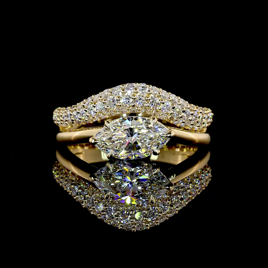 1.69 CTTW Marquise Lab Grown Diamond Solitaire Diamond Shank Ring Sz. 6.5 (E Color and VS1 Clarity)