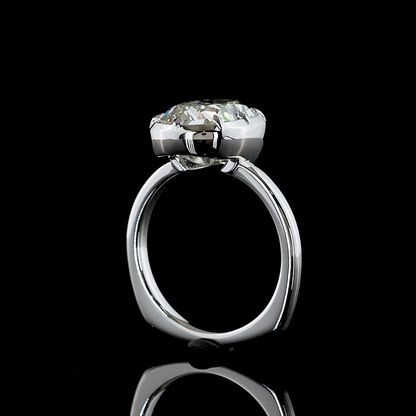 4.15 CT Antique Cushion Lab Grown Diamond Solitaire Ring Sz. 6.5 (E Color and VVS2 Clarity)