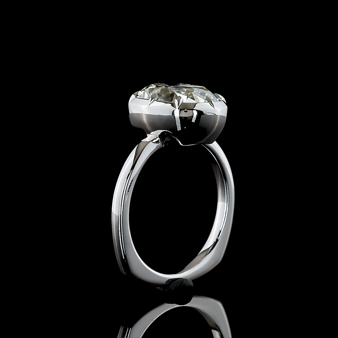 4.15 CT Antique Cushion Lab Grown Diamond Solitaire Ring Sz. 6.5 (E Color and VVS2 Clarity)