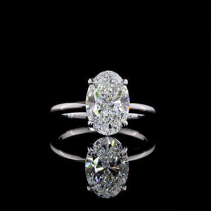 3.10 CT Oval Lab Grown Diamond Solitaire Ring Sz. 7 (E Color and VVS2 Clarity)