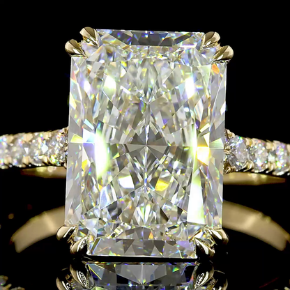 5.78 CTTW Radiant Lab Grown Diamond Solitaire Diamond Shank Ring Sz. 6 (E Color and VVS2 Clarity)
